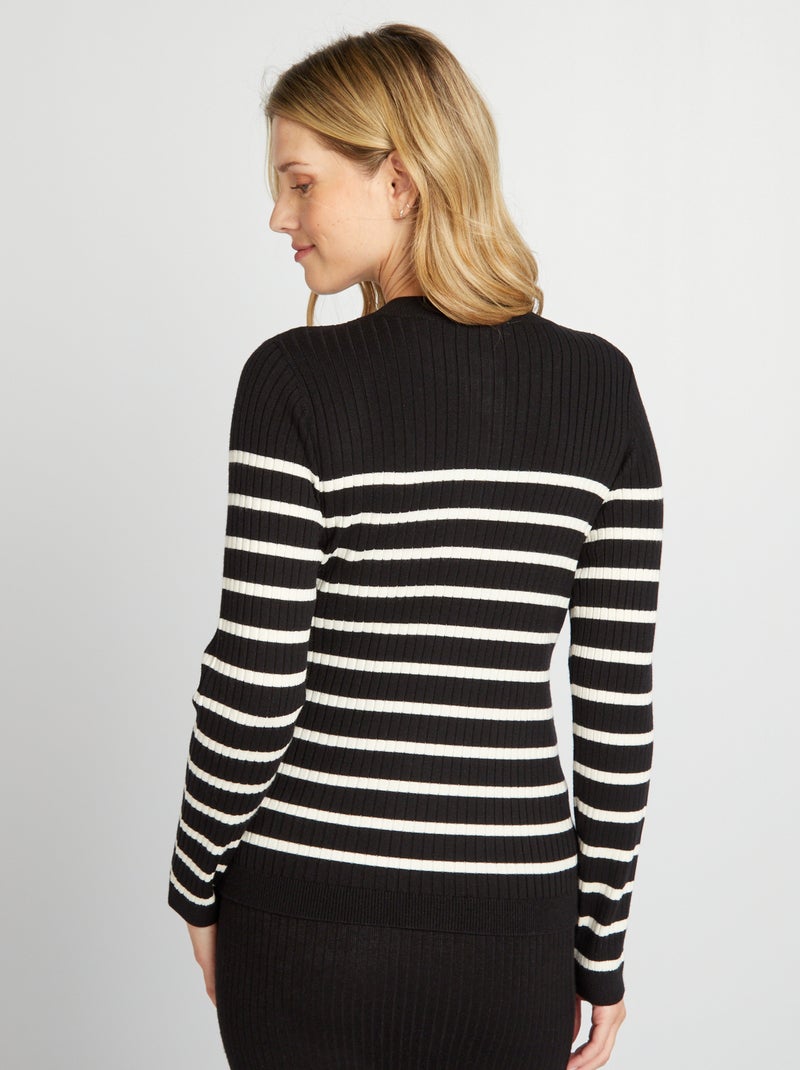 Camisola de amamentação em malha fina PRETO - Kiabi