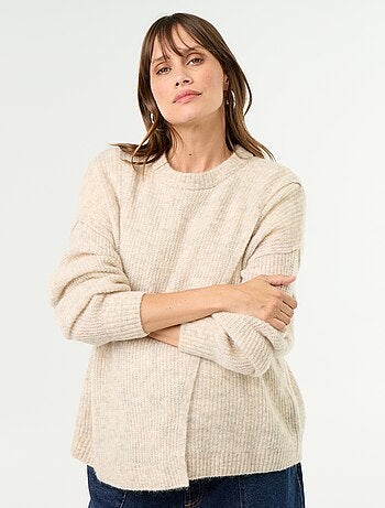 Camisola de amamentação em mistura de lã