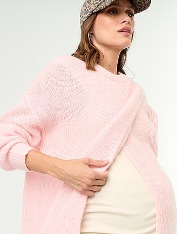 Camisola de amamentação em mistura de lã