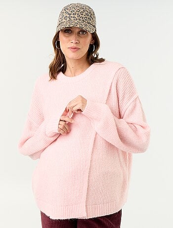 Camisola de amamentação em mistura de lã