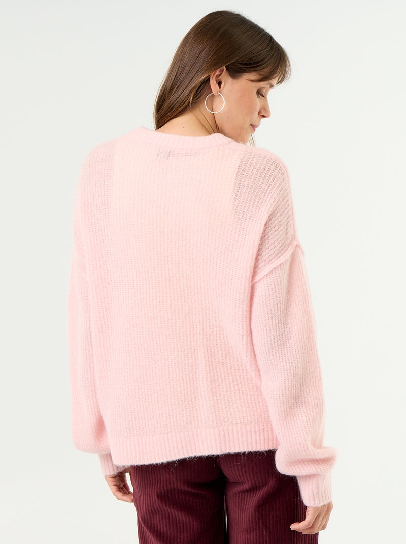 Camisola de amamentação em mistura de lã Rosa - Kiabi