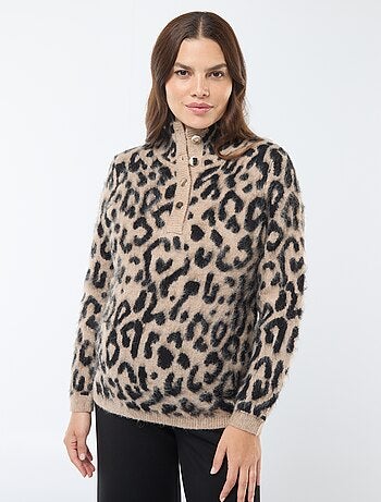 Camisola de amamentação estampado leopardo