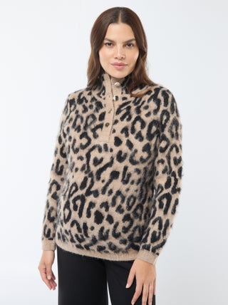 Camisola de amamentação estampado leopardo