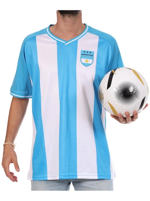 Camisola de Apoio Argentina Azul/Branco Unissexo Sport Zone - Kiabi Camisola de Apoio Argentina Azul/Branco Unissexo Sport Zone - Kiabi