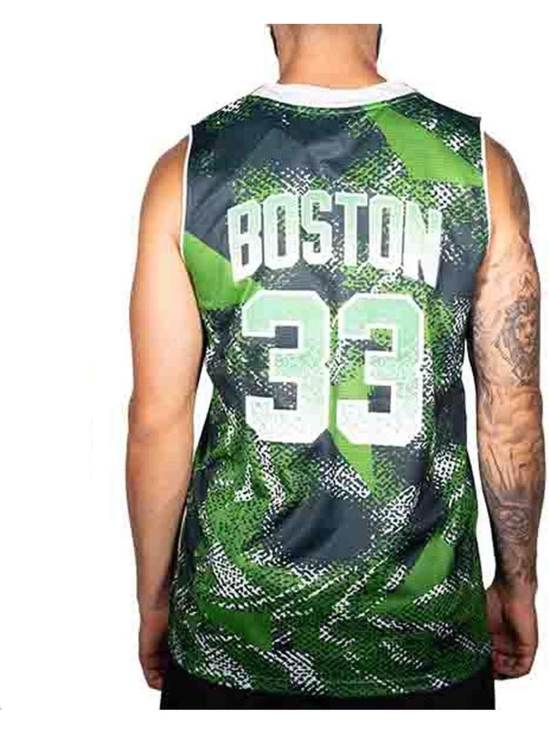 Camisola de Basquetebol Boston Verde/Preto/Branco Homem Sport Zone Verde - Kiabi