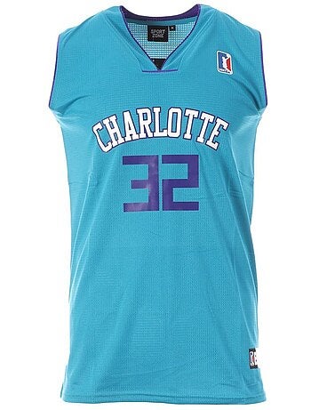 Camisola de basquetebol charlotte 32 azul para homem sport zone