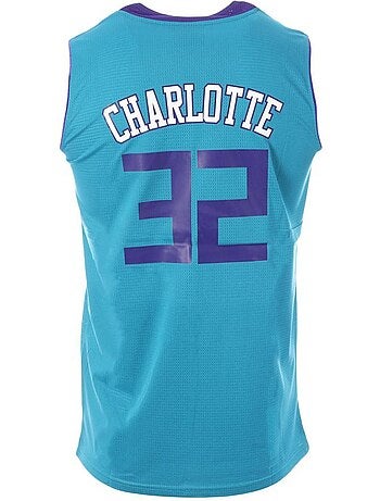 Camisola de basquetebol charlotte 32 azul para homem sport zone