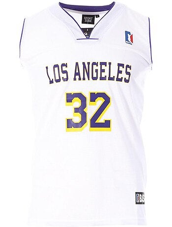 Camisola de Basquetebol Los Angeles 32 Branca para Homem Sport Zone