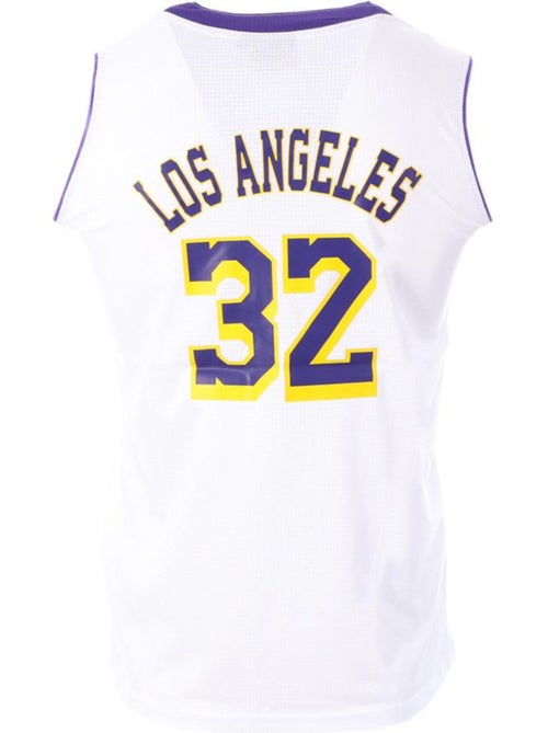 Camisola de Basquetebol Los Angeles 32 Branca para Homem Sport Zone - Kiabi Camisola de Basquetebol Los Angeles 32 Branca para Homem Sport Zone - Kiabi