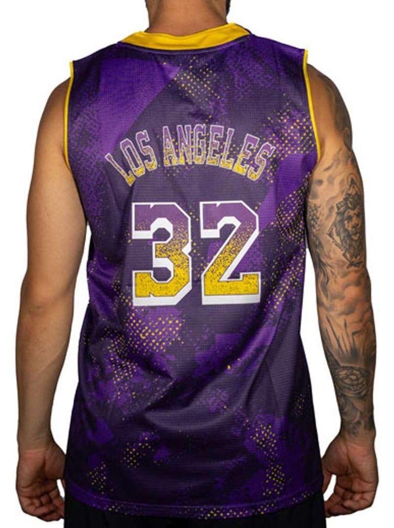 Camisola de Basquetebol Los Angeles 32 Roxa para Homem Sport Zone Roxo - Kiabi