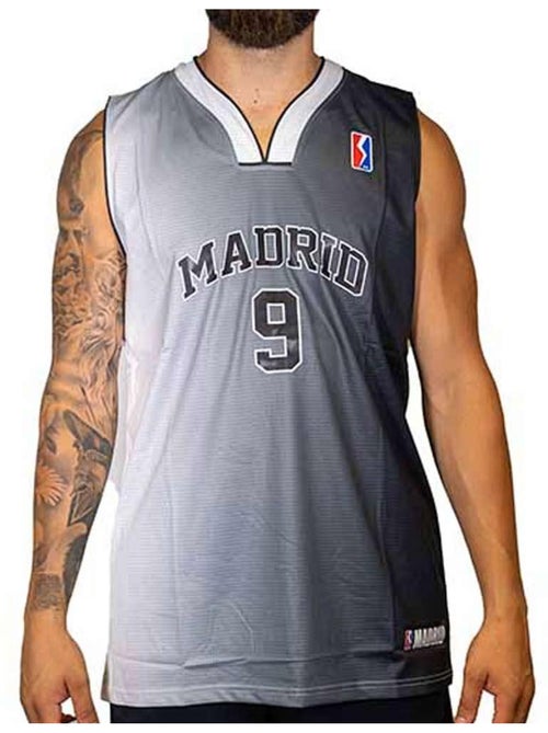 Camisola de Basquetebol Madrid 9 Cinzenta para Homem Sport Zone - Kiabi Camisola de Basquetebol Madrid 9 Cinzenta para Homem Sport Zone - Kiabi