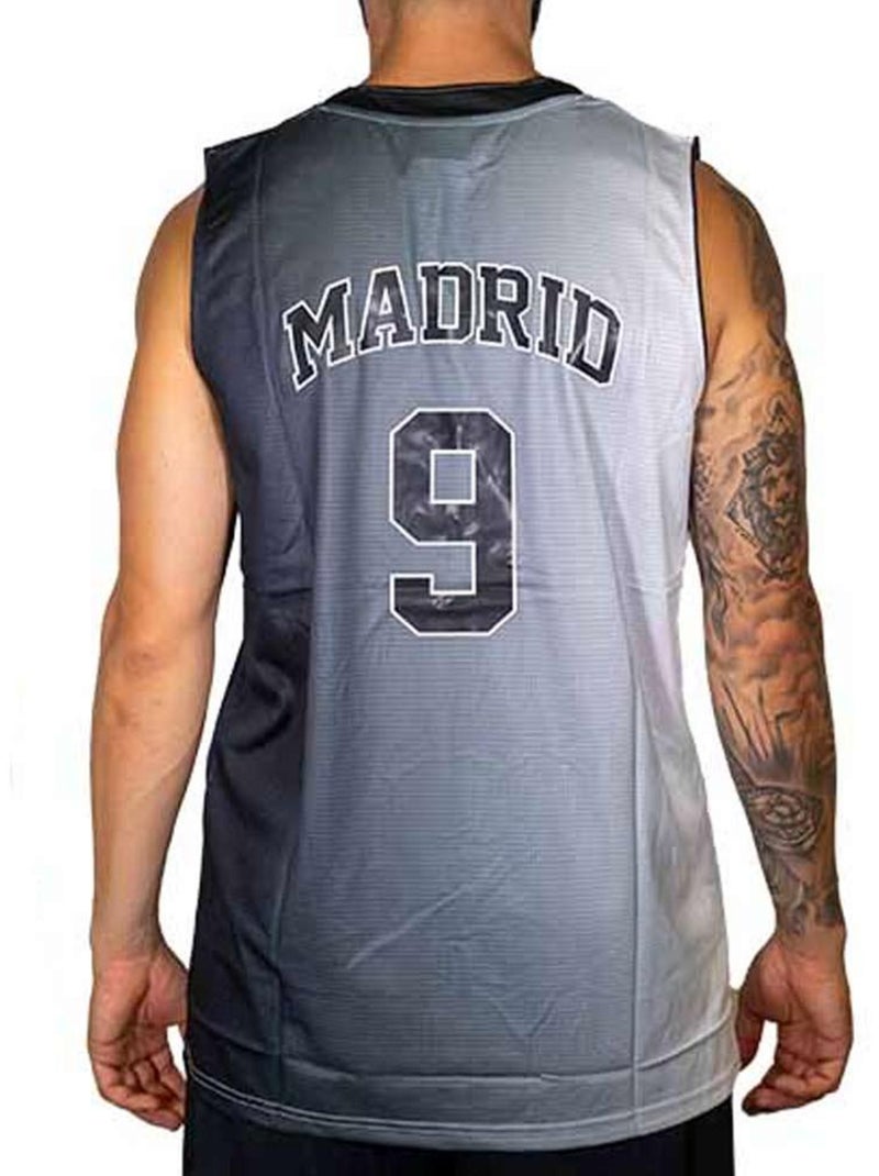 Camisola de Basquetebol Madrid 9 Cinzenta para Homem Sport Zone Cinza-prateado - Kiabi