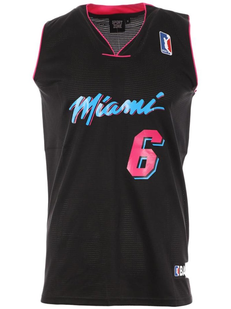 Camisola de Basquetebol Miami Sport Zone Preta Preto - Kiabi