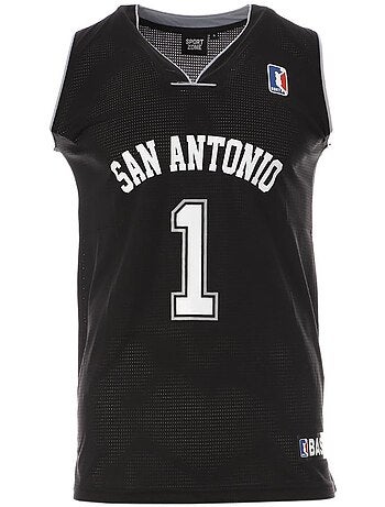 Camisola de Basquetebol San Antonio Preta para Homem Sport Zone