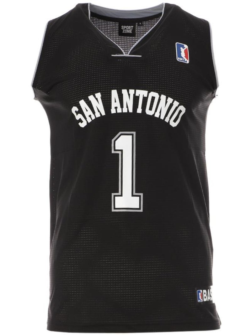 Camisola de Basquetebol San Antonio Preta para Homem Sport Zone Preto - Kiabi