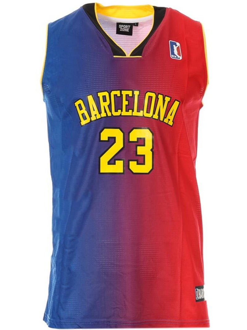 Camisola de Basquetebol Vermelha/Azul para Homem Sport Zone Barcelona Vermelho - Kiabi