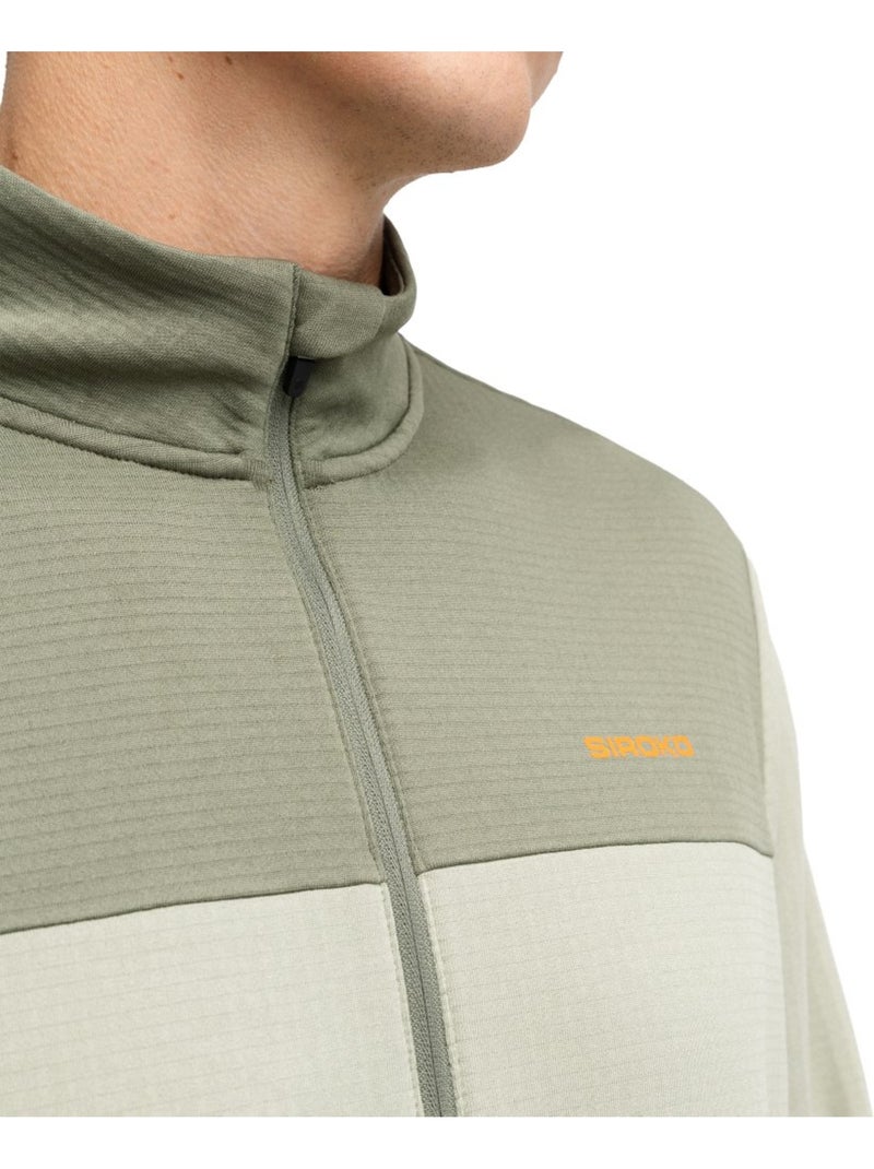 Camisola de bikepacking com meio fecho zipper para homem Verde - Kiabi