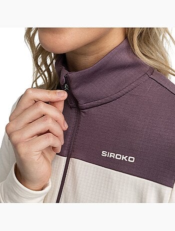 Camisola de bikepacking com meio fecho zipper para mulher