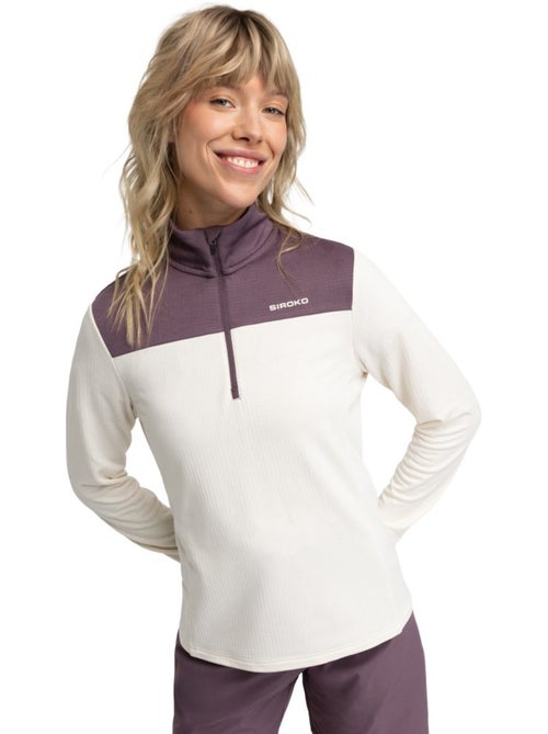 Camisola de bikepacking com meio fecho zipper para mulher - Kiabi