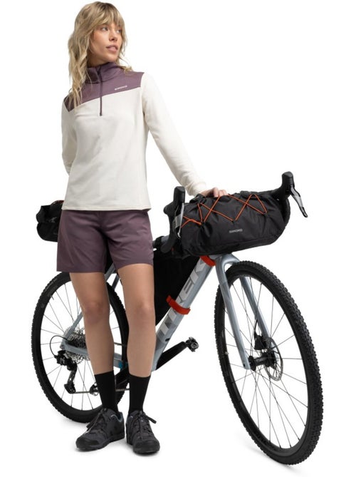 Camisola de bikepacking com meio fecho zipper para mulher - Kiabi