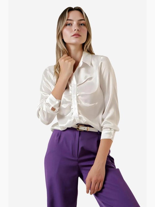Camisola de cetim franzida bdart - Kiabi Camisola de cetim franzida bdart - Kiabi