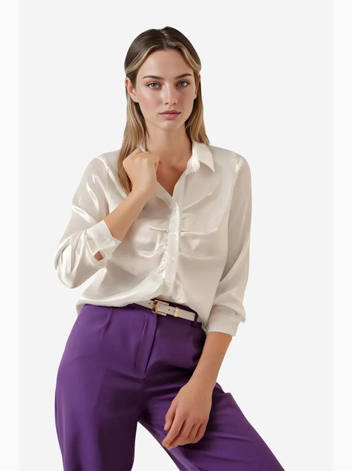 Camisola de cetim franzida bdart - Kiabi Camisola de cetim franzida bdart - Kiabi