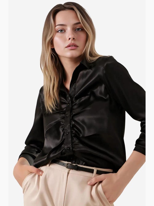 Camisola de cetim franzida bdart - Kiabi Camisola de cetim franzida bdart - Kiabi