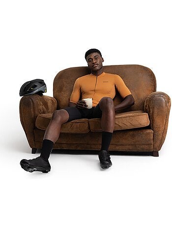 Camisola de ciclismo de manga curta em tecido reciclado para homem