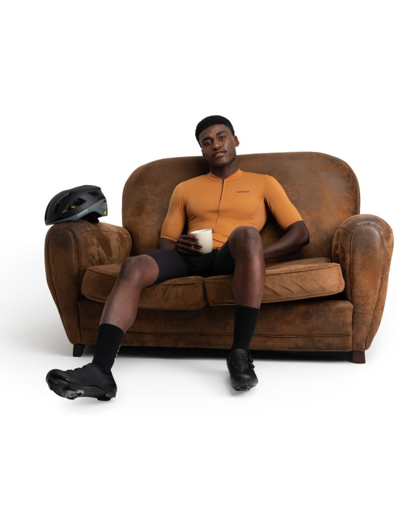 Camisola de ciclismo de manga curta em tecido reciclado para homem Laranja - Kiabi