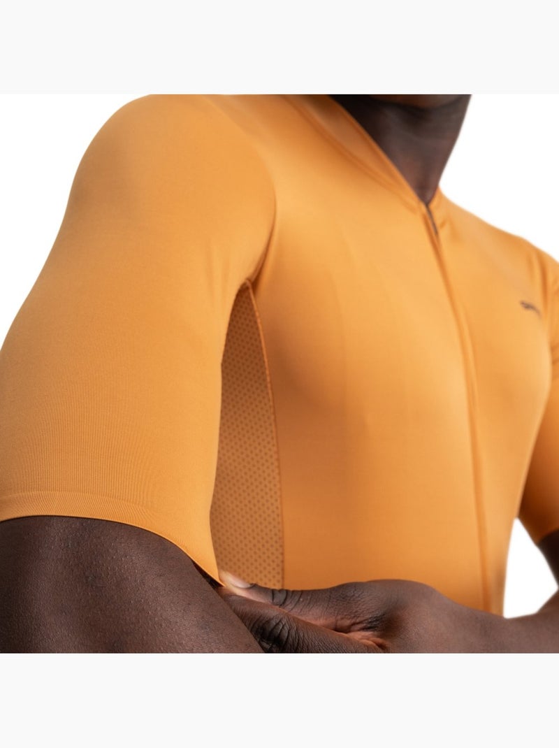 Camisola de ciclismo de manga curta em tecido reciclado para homem Laranja - Kiabi