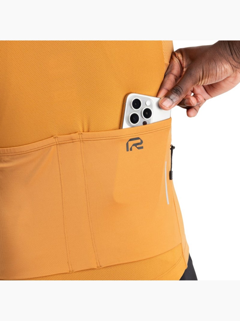 Camisola de ciclismo de manga curta em tecido reciclado para homem Laranja - Kiabi