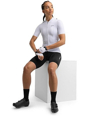 Camisola de ciclismo de manga curta em tecido reciclado para mulher