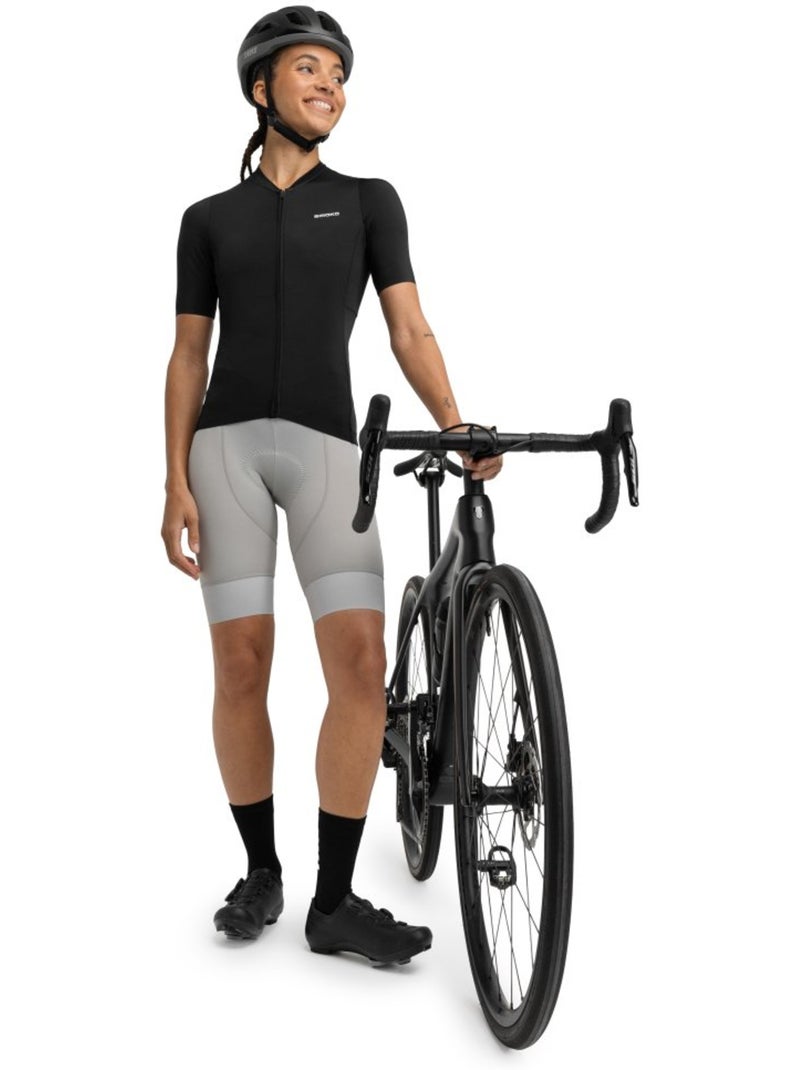 Camisola de ciclismo de manga curta em tecido reciclado para mulher Preto - Kiabi