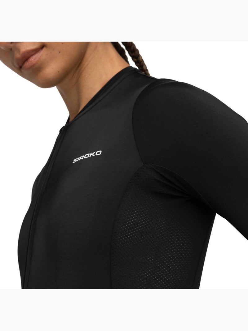 Camisola de ciclismo de manga curta em tecido reciclado para mulher Preto - Kiabi
