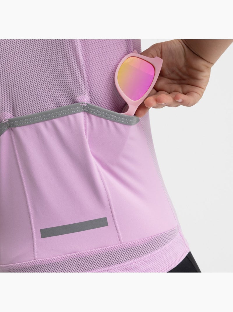 Camisola de ciclismo de manga curta para rapariga Rosa - Kiabi