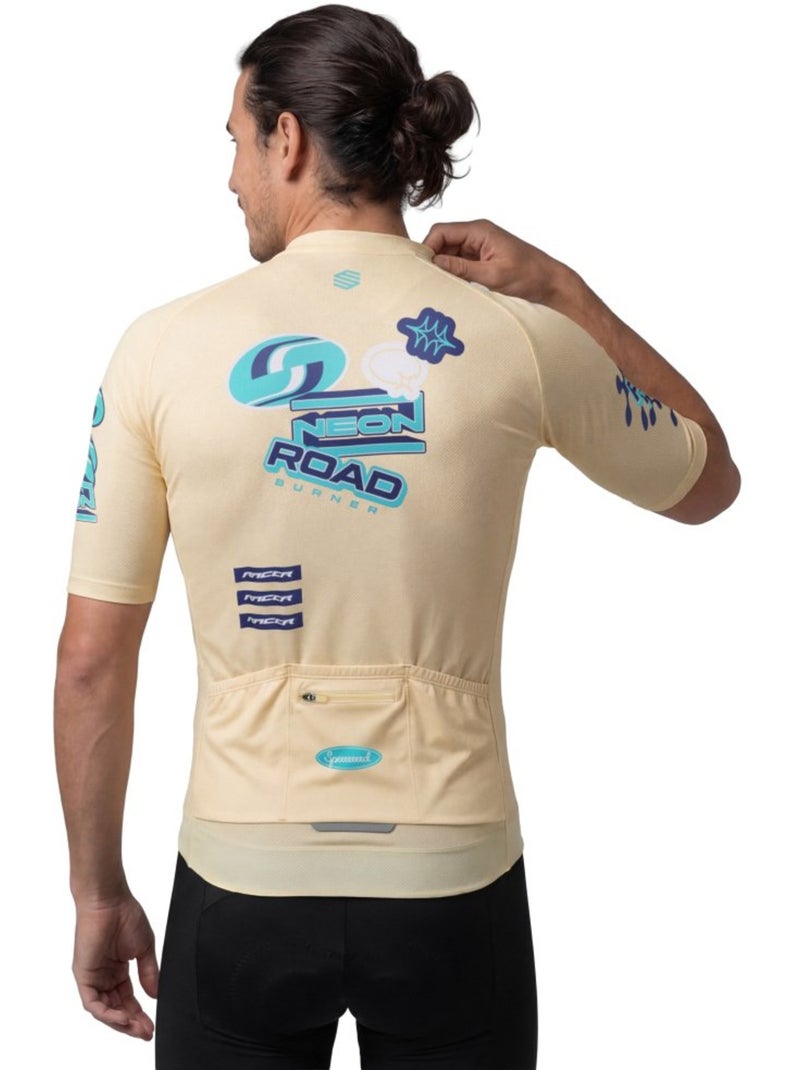 Camisola de ciclismo em malha de manga curta para homem Amarelo - Kiabi