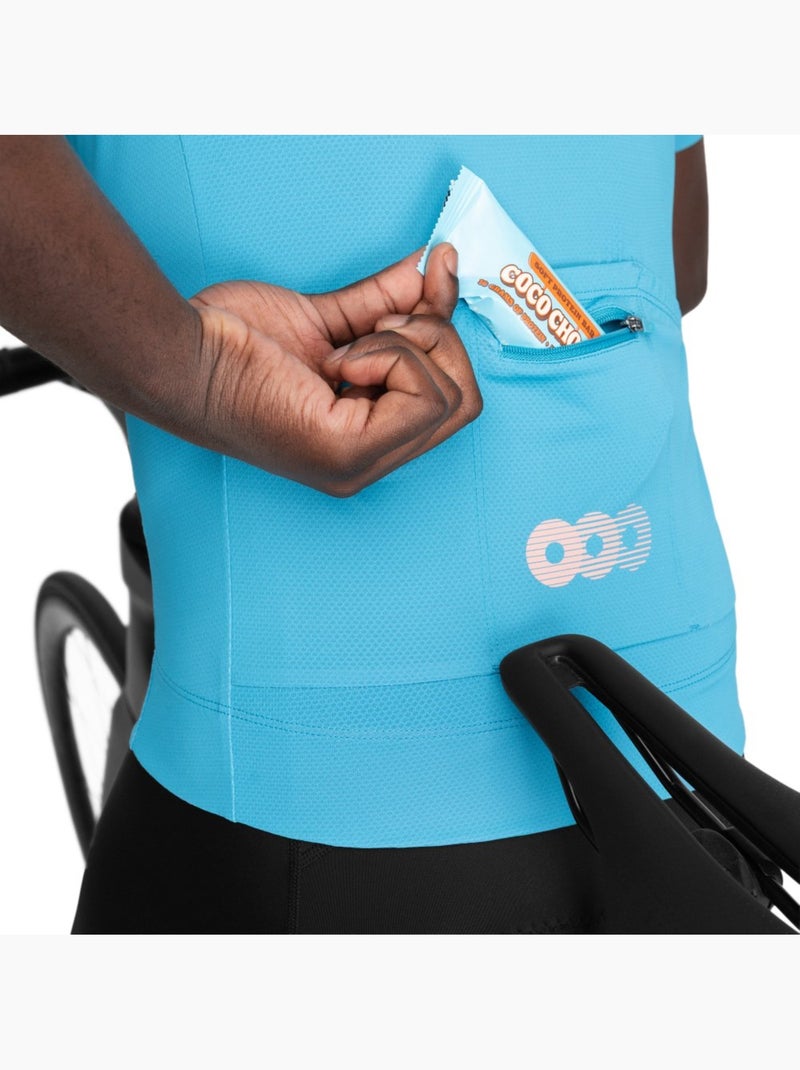 Camisola de ciclismo em malha de manga curta para homem Azul claro - Kiabi