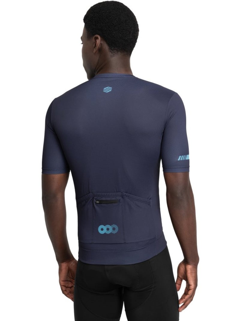 Camisola de ciclismo em malha de manga curta para homem Azul escuro - Kiabi