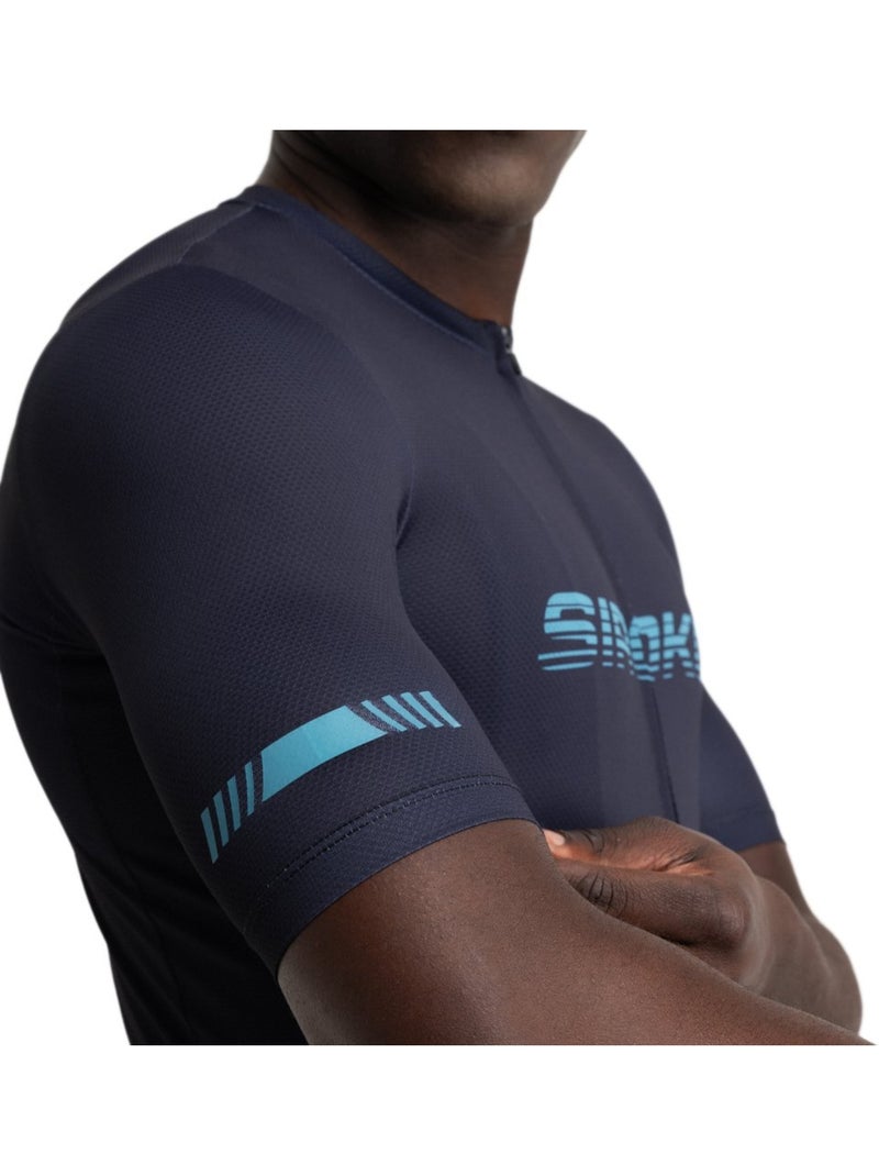 Camisola de ciclismo em malha de manga curta para homem Azul escuro - Kiabi