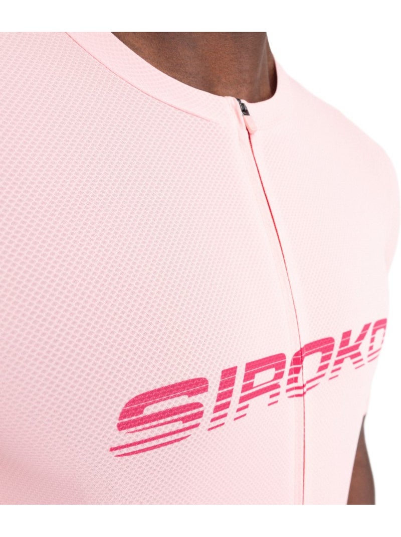 Camisola de ciclismo em malha de manga curta para homem Rosa - Kiabi
