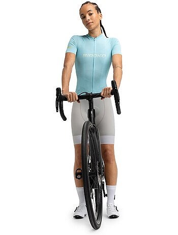 Camisola de ciclismo em malha de manga curta para mulher