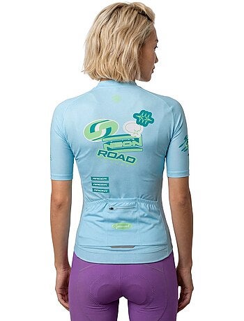 Camisola de ciclismo em malha de manga curta para mulher