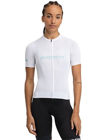 Camisola de ciclismo em malha de manga curta para mulher