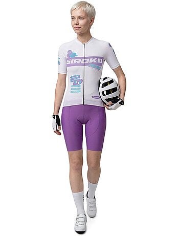 Camisola de ciclismo em malha de manga curta para mulher