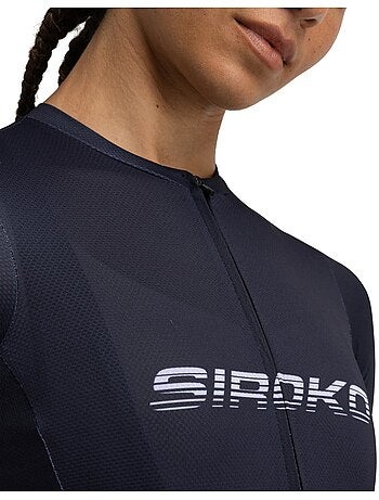 Camisola de ciclismo em malha de manga curta para mulher