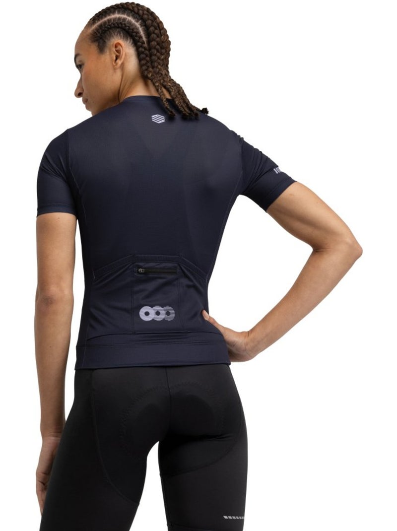 Camisola de ciclismo em malha de manga curta para mulher Preto - Kiabi