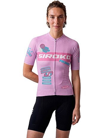 Camisola de ciclismo em malha de manga curta para mulher