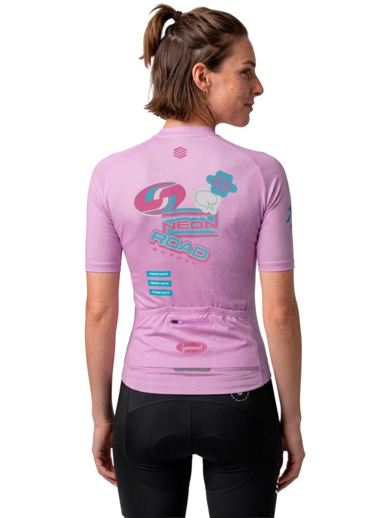 Camisola de ciclismo em malha de manga curta para mulher Rosa - Kiabi