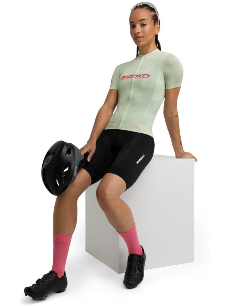 Camisola de ciclismo em malha de manga curta para mulher Verde - Kiabi