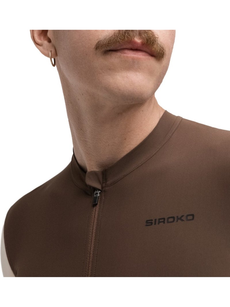 Camisola de ciclismo gravel de manga curta para homem Castanho - Kiabi